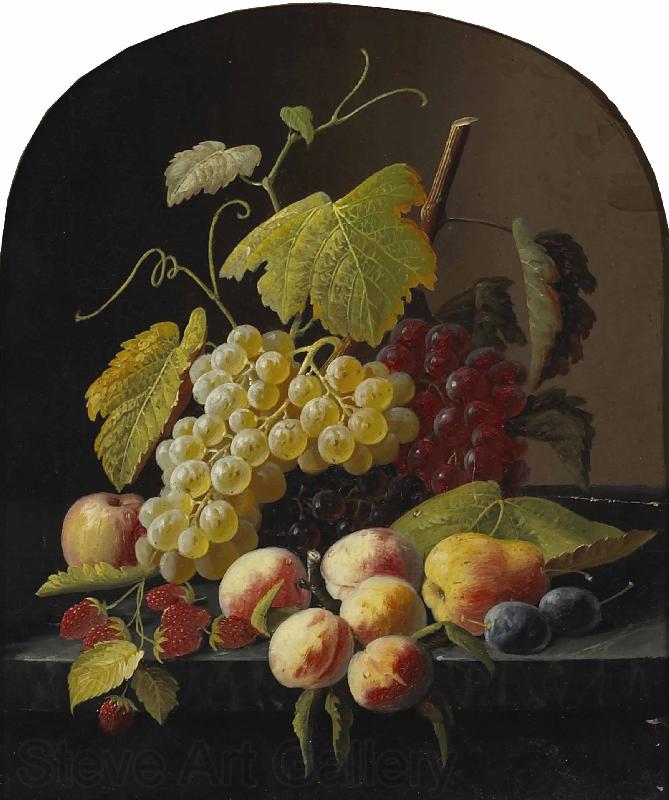 Severin Roesen A Still Life with Grapes Norge oil painting art